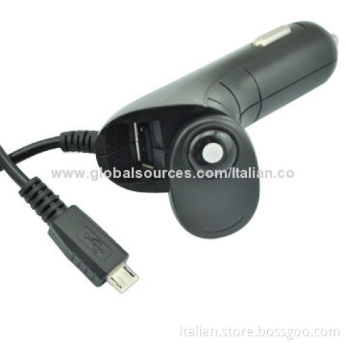 In-car Charger with Retractable Micro USB Cable for Samsung Galaxy